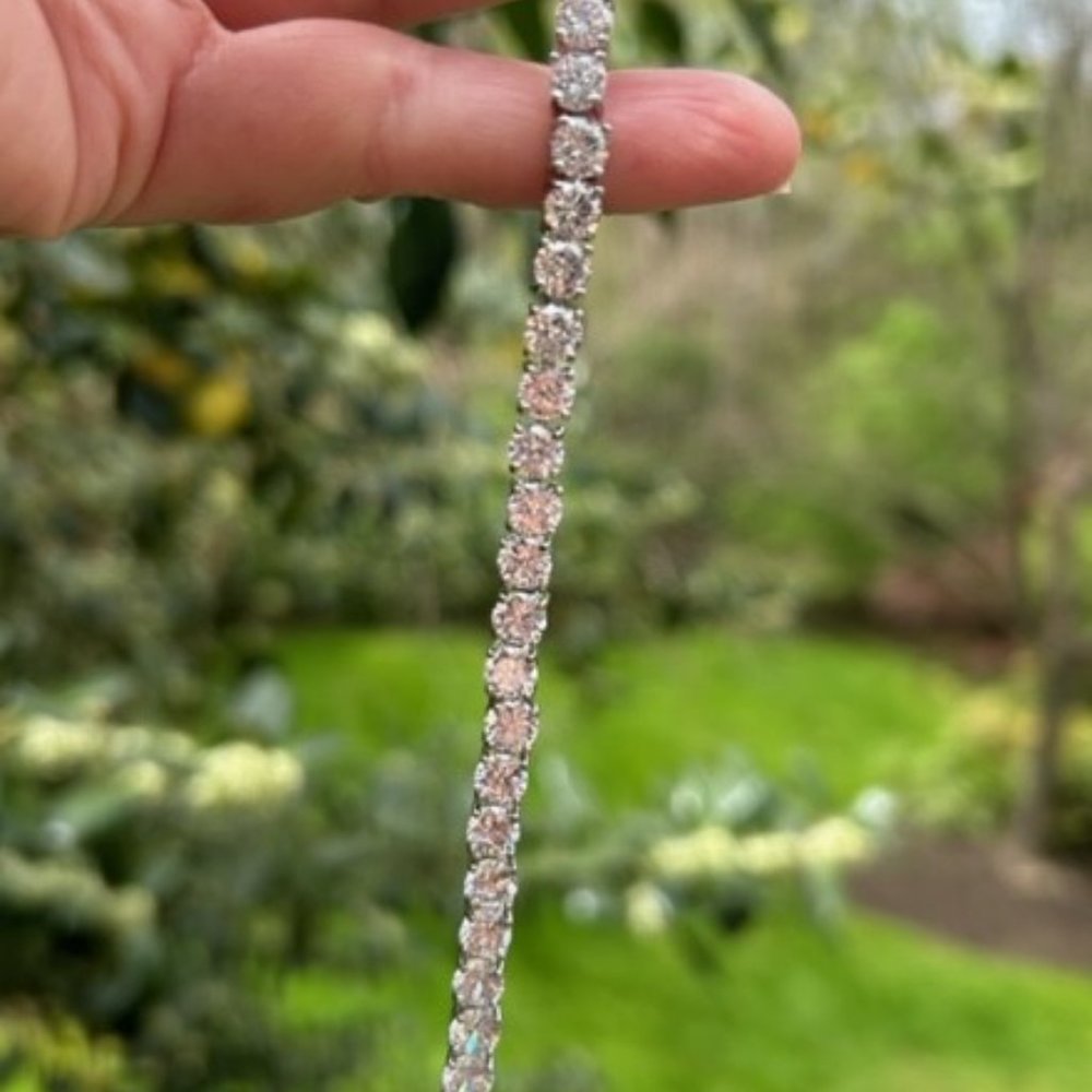 VTG CZ Rhinestone Rhodium Plated Quality Tennis Bracelet - Picture 4 of 6